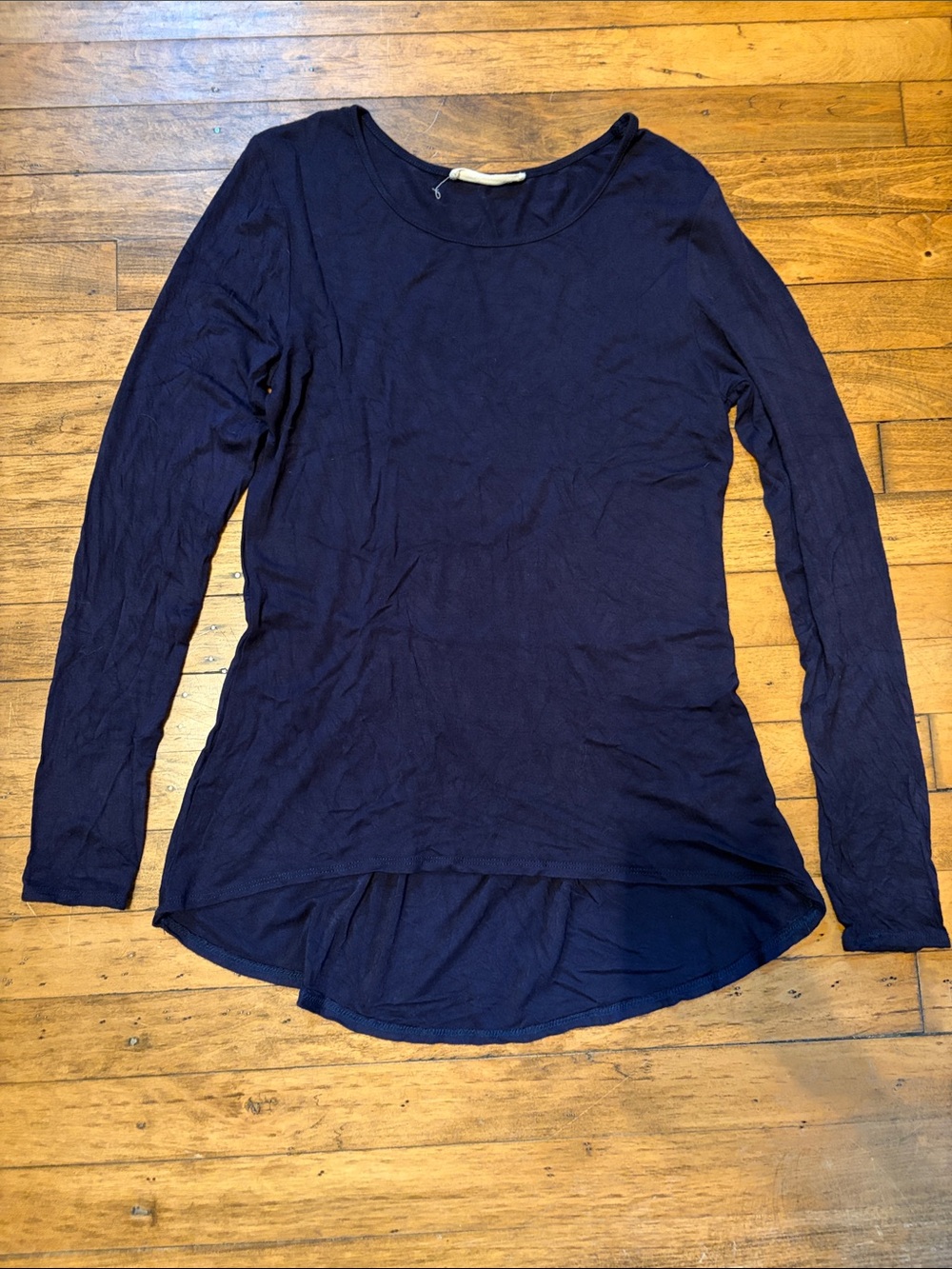 Women’s Navy Long-Sleeve Scoop Neck Top - Brand Les Amis